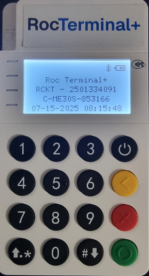 RCKT reader screen showing the EPI and a Bluetooth symbol